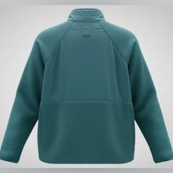 NWT GapFit Quilted Hybrid Fleece Snap-Front Jacket - Dark Teal - - Picture 3 of 6